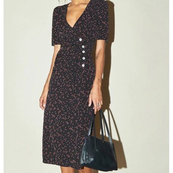 Rouje Womens Gabin Midi Dress Size 6 36 James Bond No Time to Die Old Money Fall - Picture 3 of 13